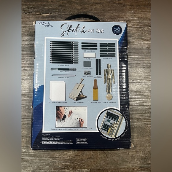 FINAL PRICE PRICE DROP NEW Self Made Creative Sketch Art Set with Easel - Picture 3 of 4